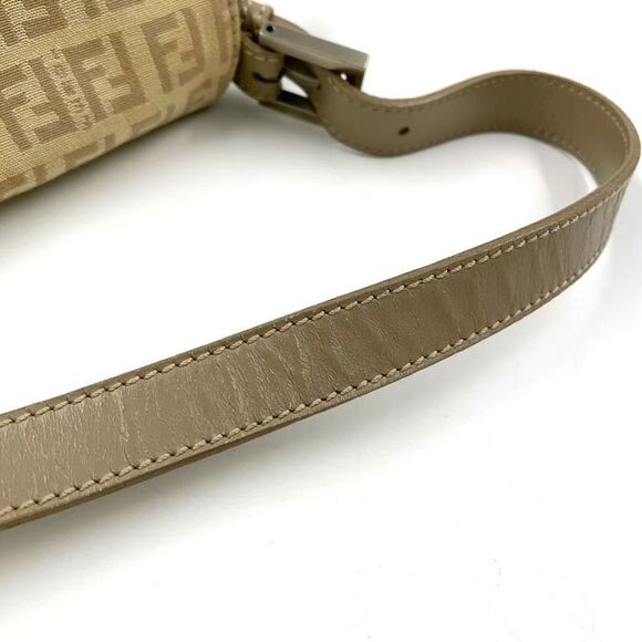 Fendi Zucchino Mamma Bucket Canvas Light Beige One Shoulder Bag Silver 8br001 - Picture 14 of 15